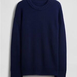 GAP Women's Navy Oversized 100% Cotton Boyfriend Sweater M